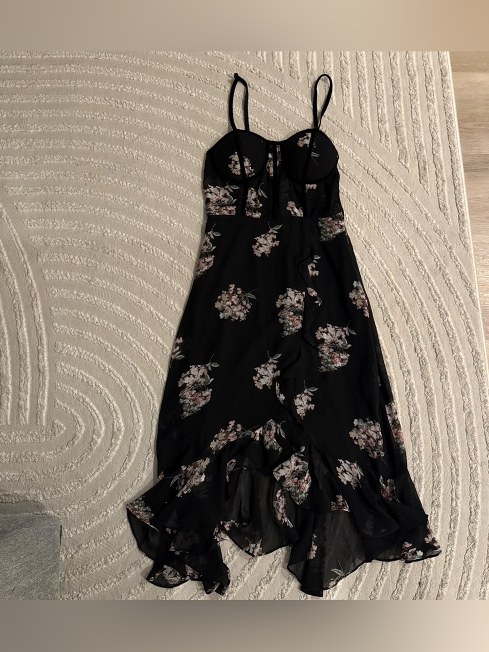 Leith Black Floral Maxi Dress